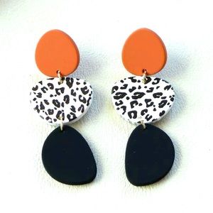 New Leopard Pattern Geometric Drop Earrings